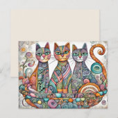 beruhigende Katzen Postkarte (Vorne/Hinten)