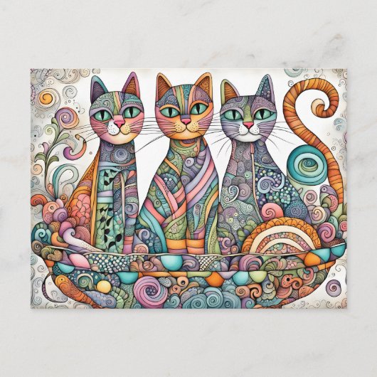 beruhigende Katzen Postkarte (Vorderseite)