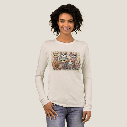 beruhigende Katzen Tri-Blend Shirt (Volle Vorderseite)