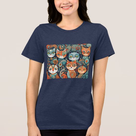 beruhigende Katzen Tri-Blend Shirt (Vorderseite)