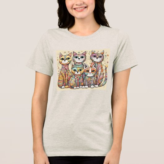beruhigende Katzen Tri-Blend Shirt (Vorderseite)
