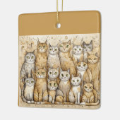 beruhigende Katzenschmuck Keramikornament (Links)