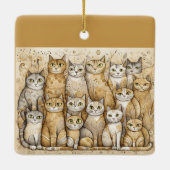 beruhigende Katzenschmuck Keramikornament (Rückseite)