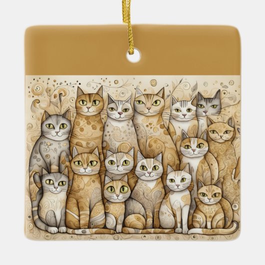beruhigende Katzenschmuck Keramikornament (Vorderseite)