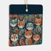 beruhigende Katzenschmuck Keramikornament (Rechts)