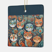 beruhigende Katzenschmuck Keramikornament (Links)