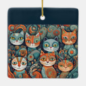beruhigende Katzenschmuck Keramikornament (Rückseite)