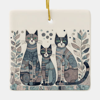 beruhigende Katzenschmuck Keramikornament