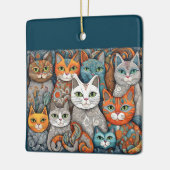 beruhigende Katzenschmuck Keramikornament (Links)