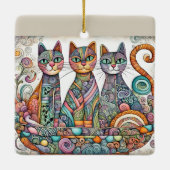 beruhigende Katzenschmuck Keramikornament (Rückseite)