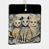 beruhigende Katzenschmuck Keramikornament (Rechts)