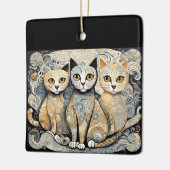 beruhigende Katzenschmuck Keramikornament (Links)