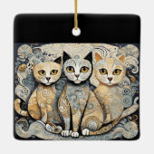 beruhigende Katzenschmuck Keramikornament (Rückseite)