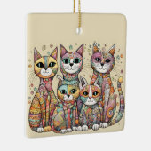 beruhigende Katzenschmuck Keramikornament (Rechts)