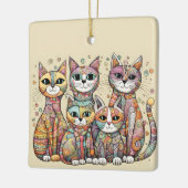 beruhigende Katzenschmuck Keramikornament (Links)