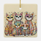 beruhigende Katzenschmuck Keramikornament (Rückseite)