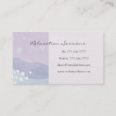 Beruhigende Lavender Boho Meditative Business Card Visitenkarte (Rückseite)