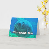 Beruhigende Manatis-Gruß-Karte Karte (Gelbe Blume)