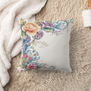 Beruhigende Pastellfarben Blumen Floral Wurfkissen Kissen