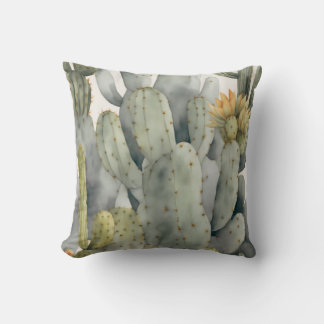 Beruhigende Pflanze Cactus Watercolor Decor Kissen