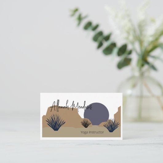 Beruhigende Wüstenmoon Meditation Visitenkarte (Stehend Vorderseite)