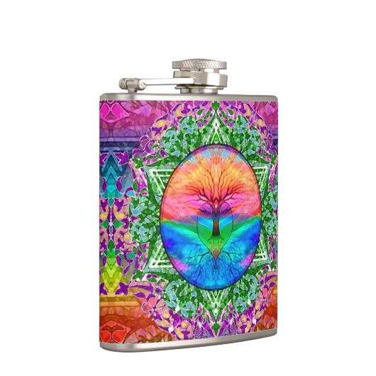 Beruhigender Baum des Lebens in den Flachmann (Rechts)