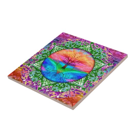 Beruhigender Baum des Lebens in den Fliese (Seite)