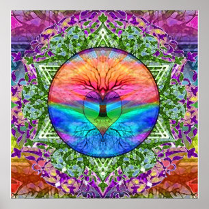 Beruhigender Baum des Lebens in den Poster