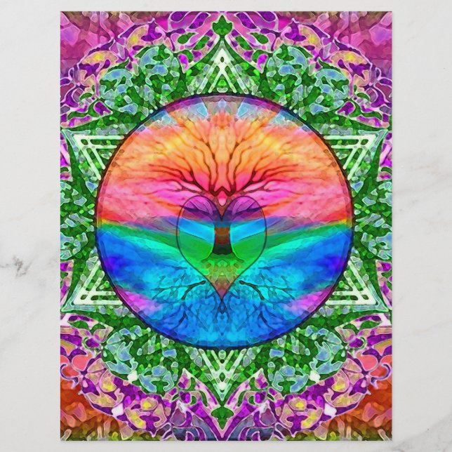 Beruhigender Baum in Regenbogenfarben (Vorderseite)