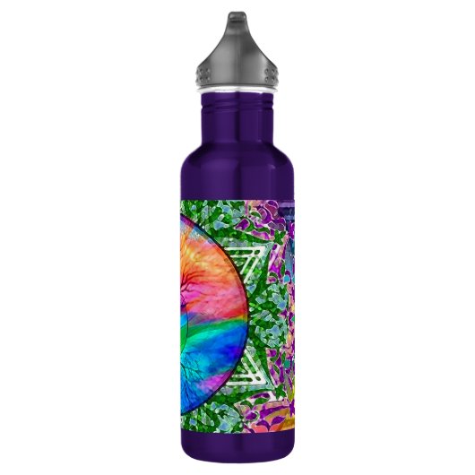 Beruhigender Baum in Regenbogenfarben Edelstahlflasche (Rechts)