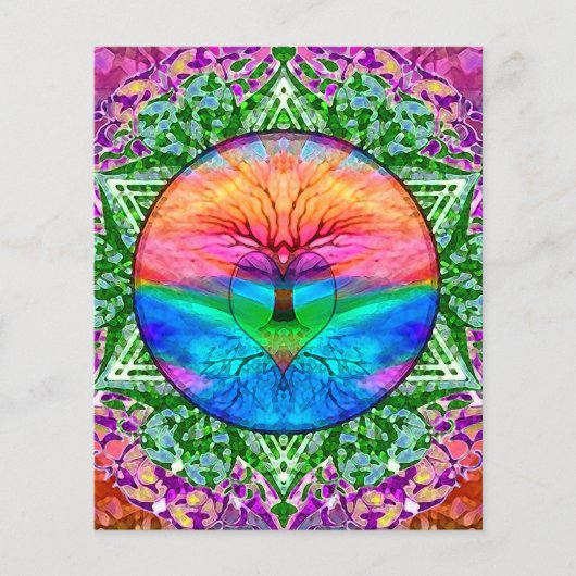 Beruhigender Baum in Regenbogenfarben Flyer (Vorne)