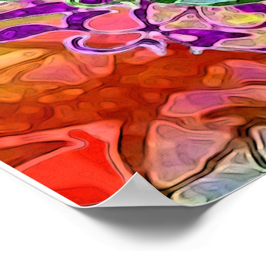 Beruhigender Baum in Regenbogenfarben Poster (Ecke)