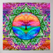 Beruhigender Baum in Regenbogenfarben Poster (Vorne)