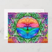 Beruhigender Baum in Regenbogenfarben Postkarte (Vorne/Hinten)