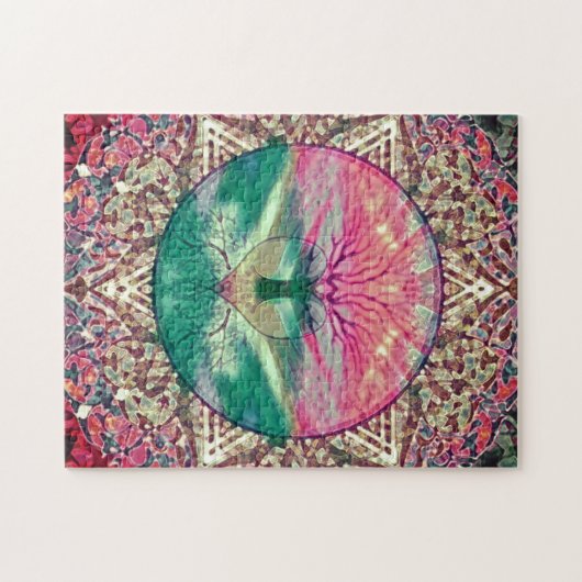 Beruhigender Baum in Regenbogenfarben Puzzle (Horizontal)