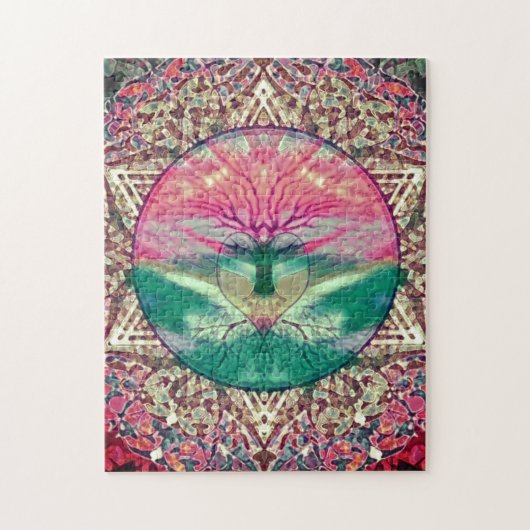 Beruhigender Baum in Regenbogenfarben Puzzle (Vertikal)