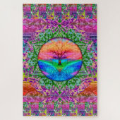 Beruhigender Baum in Regenbogenfarben Puzzle (Vertikal)