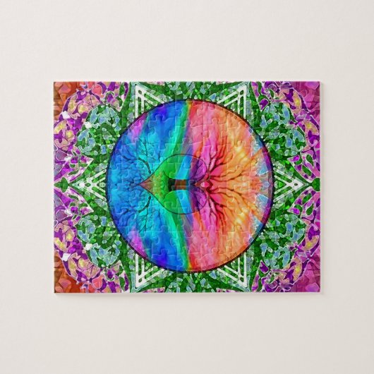 Beruhigender Baum in Regenbogenfarben Puzzle (Horizontal)