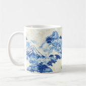 Beruhigender blauer Schneegipfel-Wolkenlandschaft Kaffeetasse (Links)