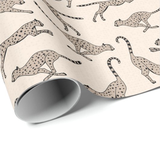 Beruhigender Gepard Leopard neutral warm beige cre Geschenkpapier (Rolleneckpunkt)