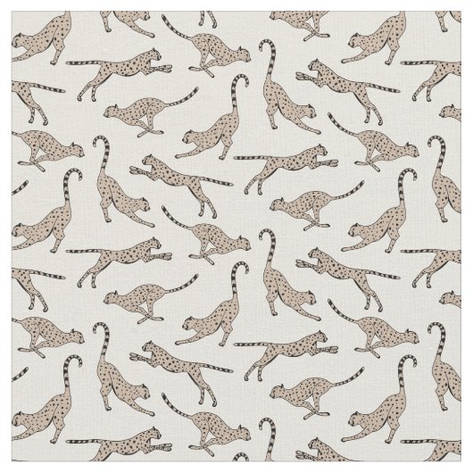 Beruhigender Gepard Leopard neutral warm beige cre Stoff (Nahaufnahme)