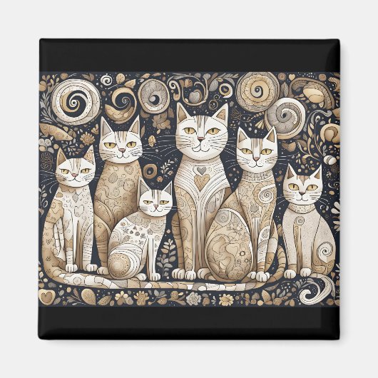 beruhigender Katzenmagnet Magnet (Vorne)