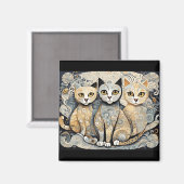 beruhigender Katzenmagnet Magnet (Vorderseite/Rückseite)