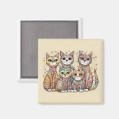 beruhigender Katzenmagnet Magnet (Vorderseite/Rückseite)