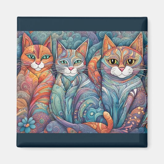 beruhigender Katzenmagnet Magnet (Vorne)