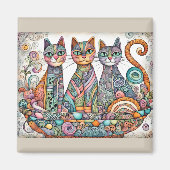 beruhigender Katzenmagnet Magnet (Vorne)