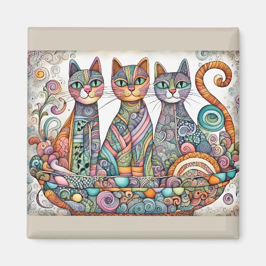 beruhigender Katzenmagnet Magnet (Vorne)