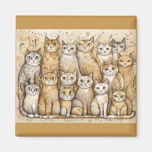 beruhigender Katzenmagnet Magnet (Vorne)