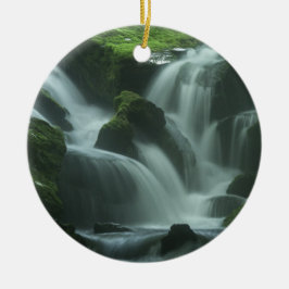Beruhigender Wasserfall Keramik Ornament