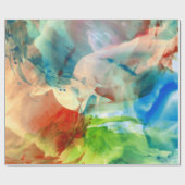 Beruhigendes abstraktes Watercolor-Farben-Spritzen Geschenkpapier (Flach)